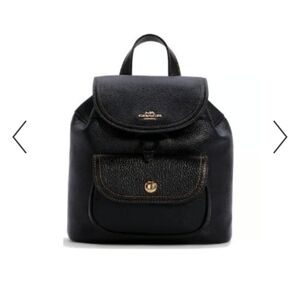 Coach Black Leather Backpack